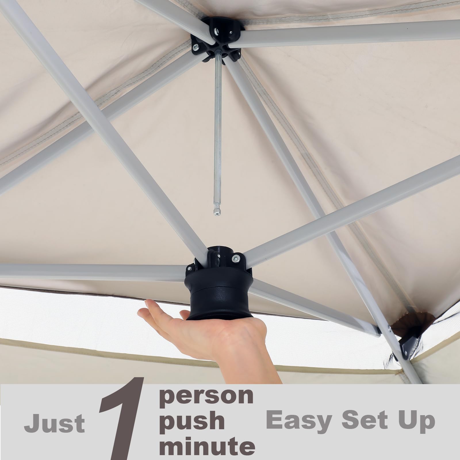 COBIZI Gazebo pop-up 10x10 da esterno con zanzariera Gazebo da patio con pareti laterali per giardino, campeggio, feste, cortile con parte superiore ventilata, custodia, sacchi di sabbia