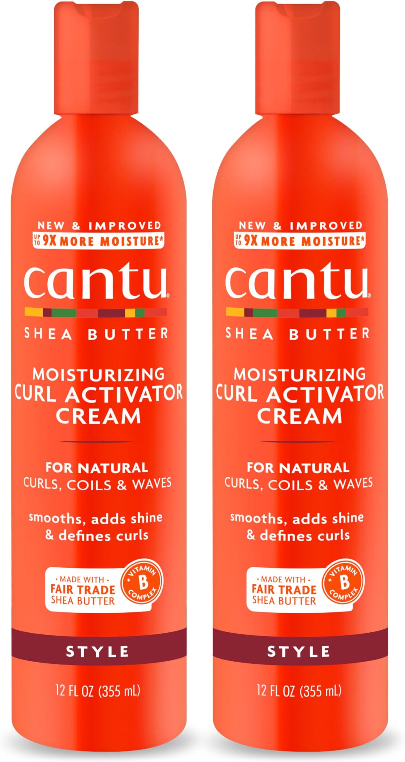 Cantu Moisturizing Curl Activator Cream for Natural Hair with Pure Shea Butter, 12 fl oz Pack of 2 Packaging May Vary, White