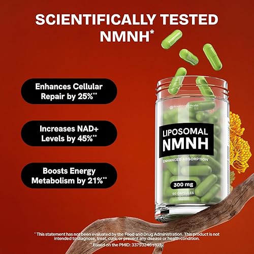 Miniatura 3 de Suplemento liposomal de NMNH - Alternativa al suplemento NMN - NAD de alta pureza para antienvejecimiento, energía, enfoque - Pure NMNH Organic 60