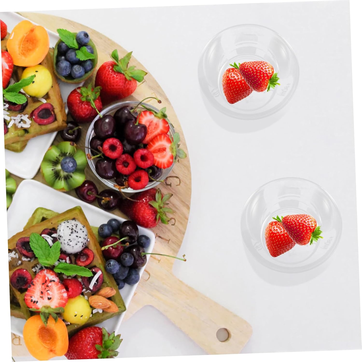 100pcs Extra Serving Bowl Plastic Bowls Salad Serving for Party Disposable Camping Supplies