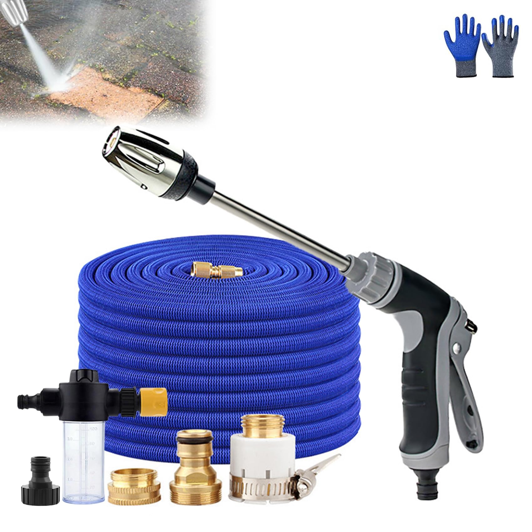 Aquoxis Pressure Washer, Hydro Power Water Jet Cleaner Attachment, Adjustable Nozzle Cleaning Sprayer for Patio, Car, Driveway, Deck & Outdoor Surfaces (C) — view 10