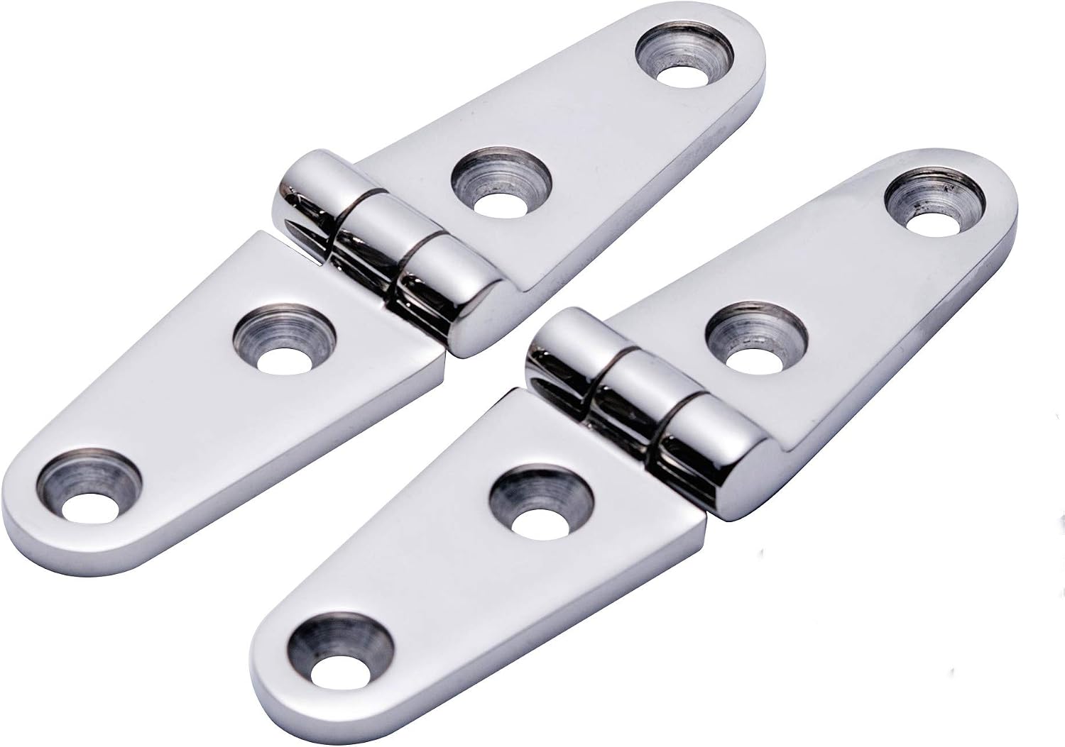Boat Hatch Hinge 316 Stainless Steel,Casting Deck Cabinet Strap Hinges 4 Inch x 1 Inch,Used for Boats/Yachts/Doors/Windows,Pack of 2,Include Screws