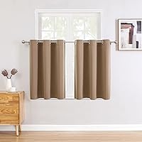 Vista 108 de ChrisDowa - Cortinas blackout con ojales para habitación y sala, juego de 2 paneles de cortinas con aislamiento térmico, gris oscuro, 42 x 63