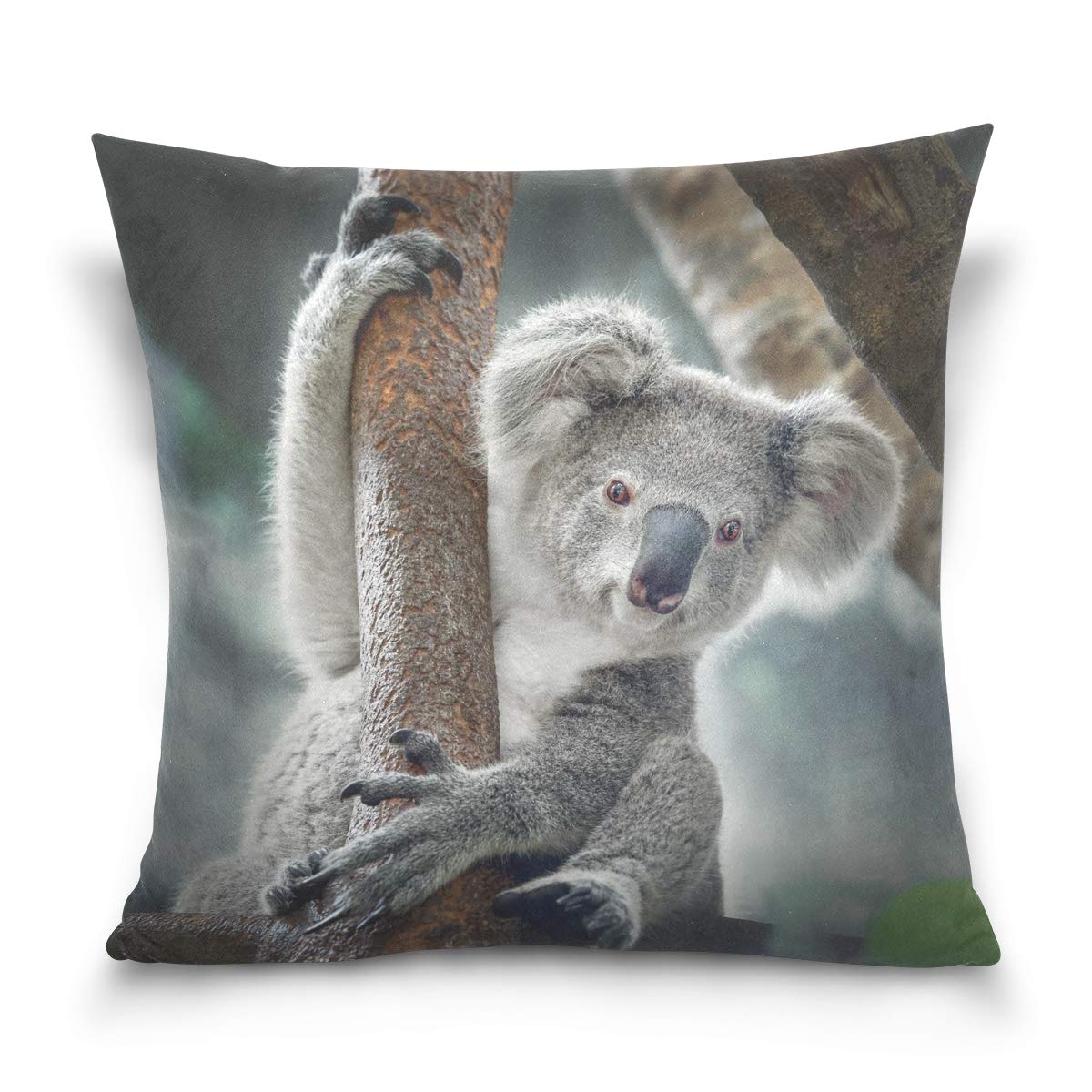 Linomo Throw Pillow Cover 18x18 inch, Cute Animal Koala Decorative Pillow Cases Cushion Cover for Couch Sofa Bed Home
