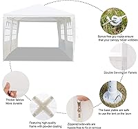 Vista 7 de Gazebo al aire libre, toldo para cochera, refugio de camping, comercial, instantáneo, impermeable, con paredes laterales, tienda de campaña