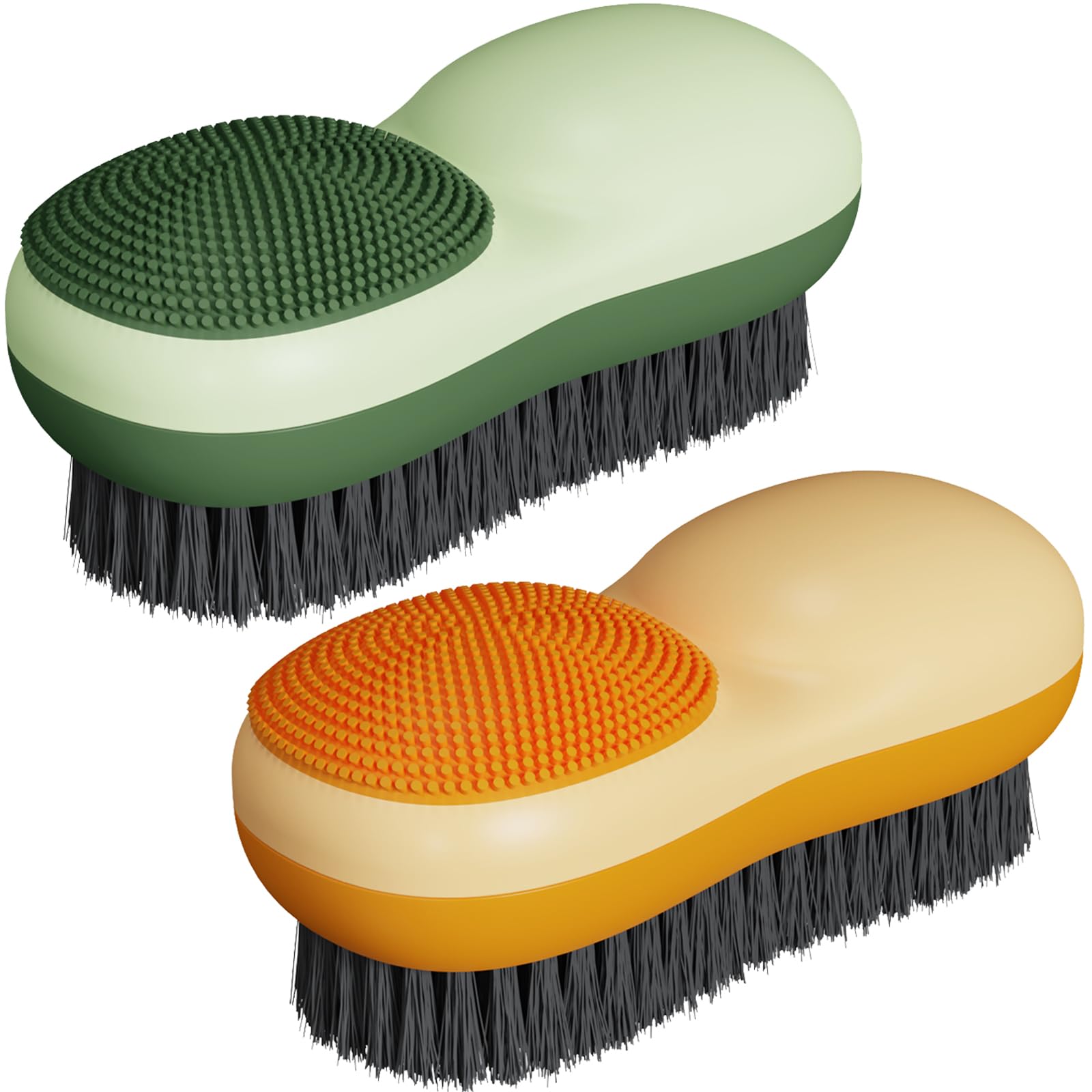 Lot De 2 Brosses à Linge Double Face Selaurel - Poils Doux + Silicone, Pour Vêtements, Chaussures, Poêles