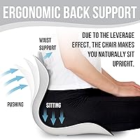 Vista 2 de Silla correctora de postura de apoyo lumbar para hombres, silla ergonómica portátil grande de apoyo para la espalda para corrección de postura