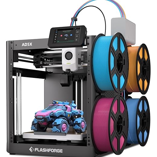 Impresora 3D Flashforge Adventurer 5X con Impresión Multicolor, Personalizable con IFS, multimaterial AD5X Impresora 3D,Velocidad Máxima de Impresión:600mm/s,Recarga automática de filamento de 4kg