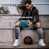 Vista 75 de Calcetines de compresión y circulación para mujer y hombre (3 pares), para enfermería, correr, viajar, calcetines hasta la rodilla