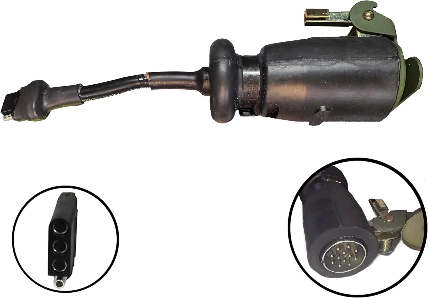 12 Pin to Flat 4 Military 24v Trailer Adapter Cord- Compatible with Humvee M998 (Cable E) 13" Long