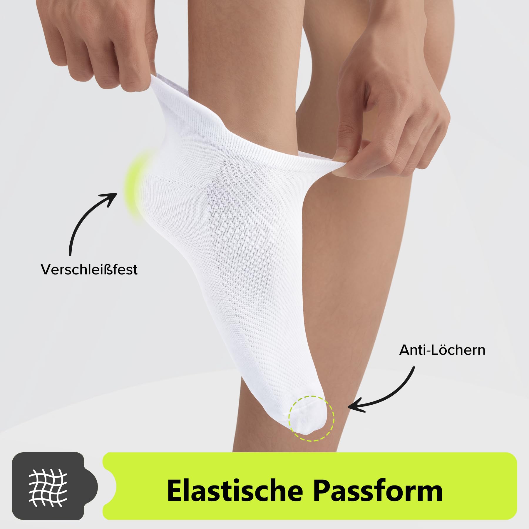 10 Paires Chaussette Basses Homme Femme, Coton Courtes Chaussettes de Sport, Respirant Anti Transpiration Antiderapante Socquettes Running Unisexe