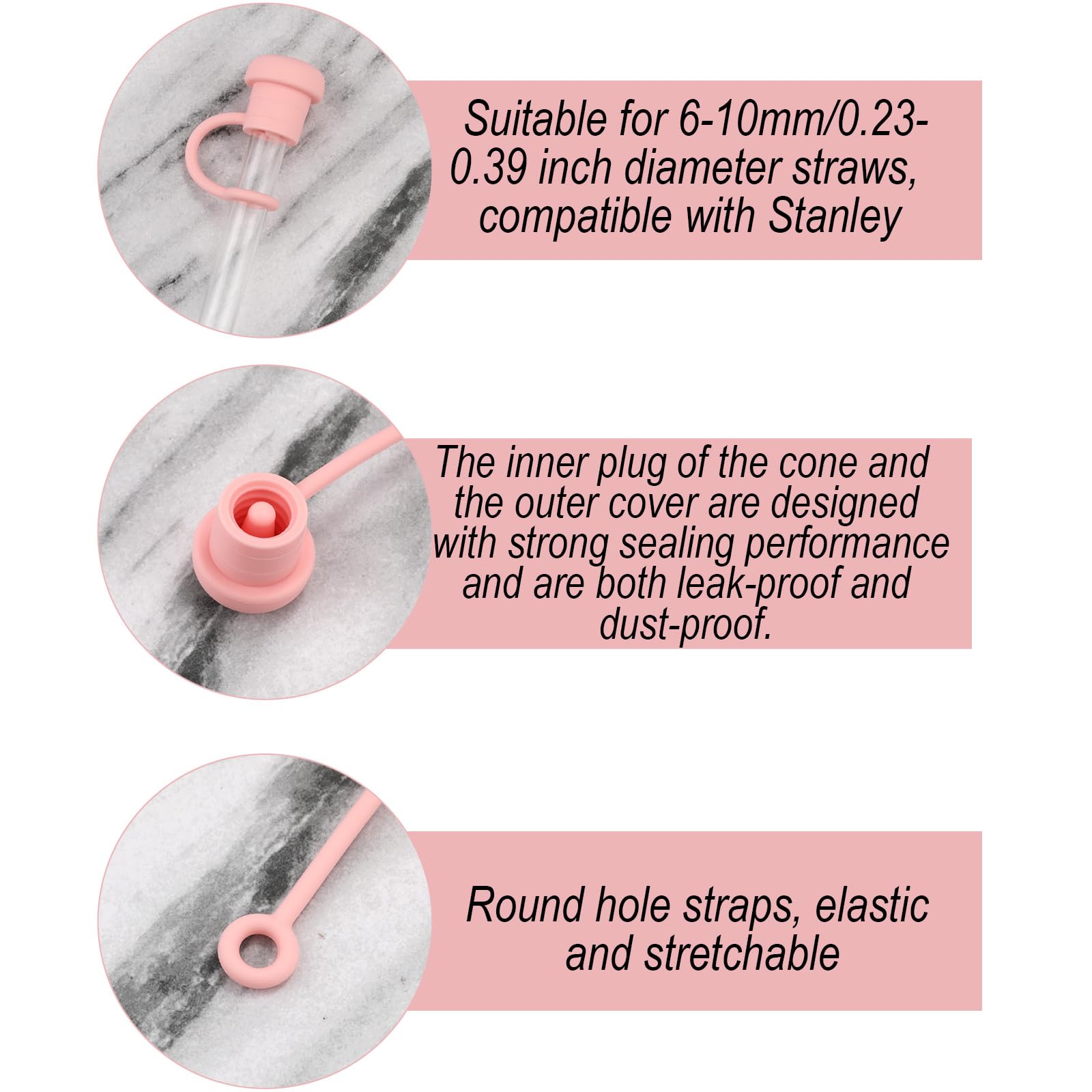 Copri Cannuccia Per Tazze In PVC Morbido - 6PCS Colorati, Per Cannucce Da 10mm, Antipolvere E Riutilizzabili - Foto 6