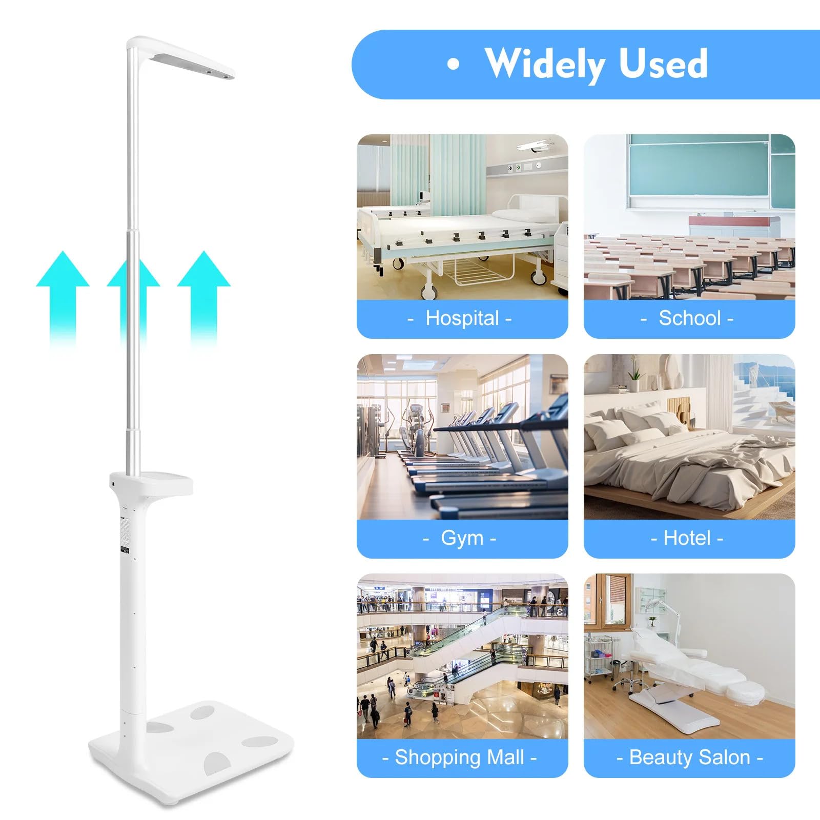 Bilancia Digitale Professionale Per Medici, Analizzatore Di Grasso Corporeo Con Capacità Di 440 Libbre Per Medico, Con Display Lcd Per Misurazione Peso/Altezza/Obesità/Imc