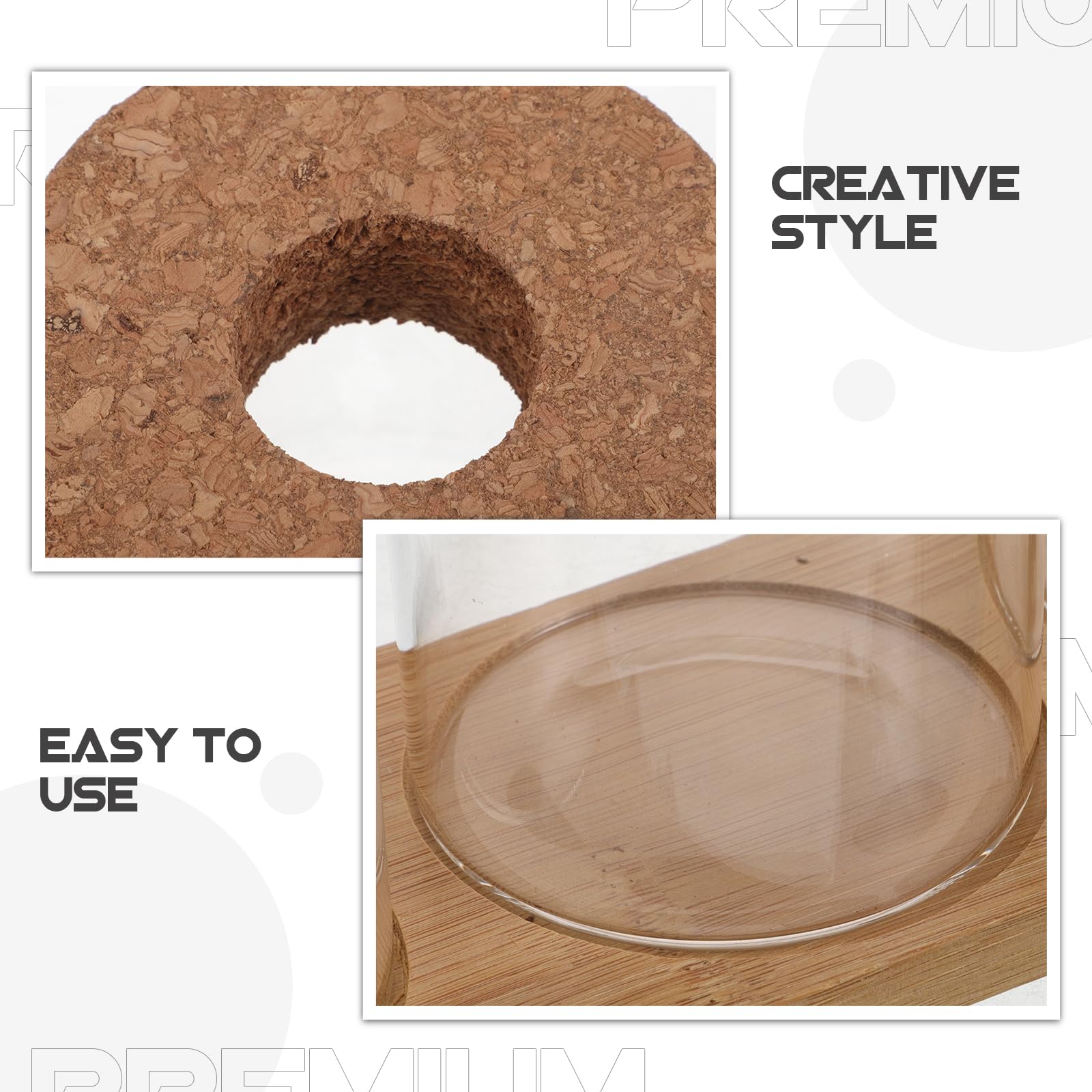 BESPORTBLE Pot Hydroponique en Verre 8x8 Cm avec Couvercle Perforé et Support Triple, Vase de Propagation d'eau pour Succulentes, Terrarium de Jardin D'intérieur, Station de Bouturage
