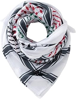 Palestinian Shemagh Desert Scarf - Unisex Lightweight Soft Polyester Wrap, Fashion Arab Head Neck Accessory for Men & Women