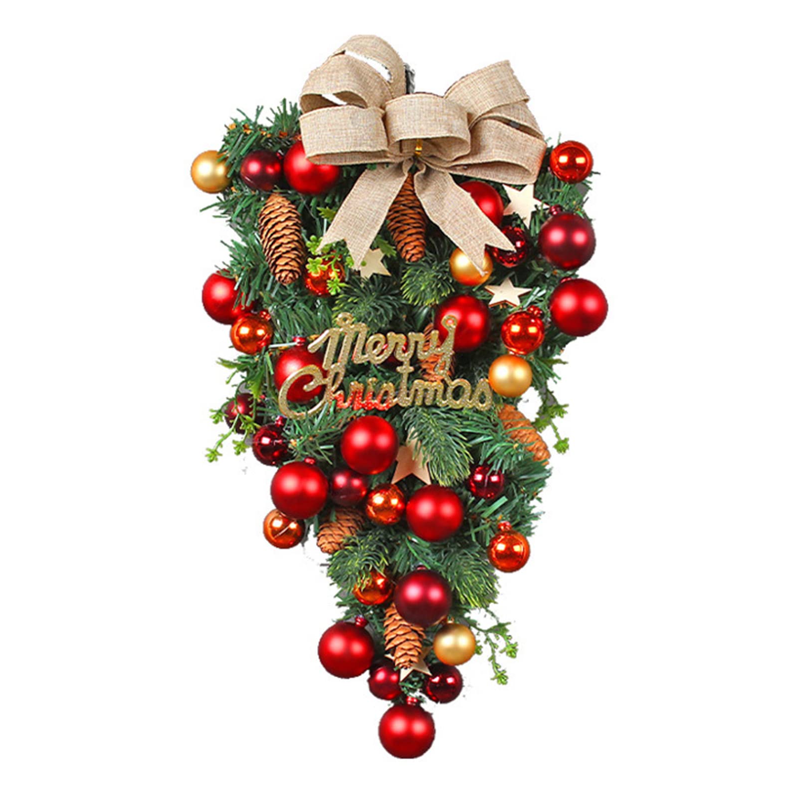Tsophreniq Porch Wreath Decoration Christmas Wreath Holiday Party Ornaments Porch Door Sign Hanging Christmas
