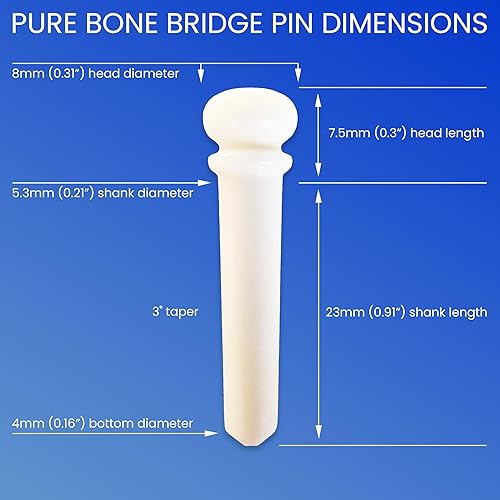 Miniatura 38 de Crosby Pines de puente de hueso puro ranurado para guitarra acústica de 6 y 12 cuerdas