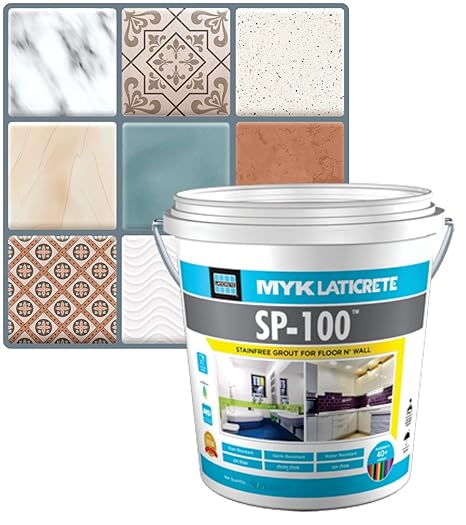 MYK LATICRETE SP-100 Stainfree Epoxy Grout for Floor & Wall (91 Slate Grey) Hardener :70g Resin :180g & Filler 750g 1kg Grey Color epoxy Grout