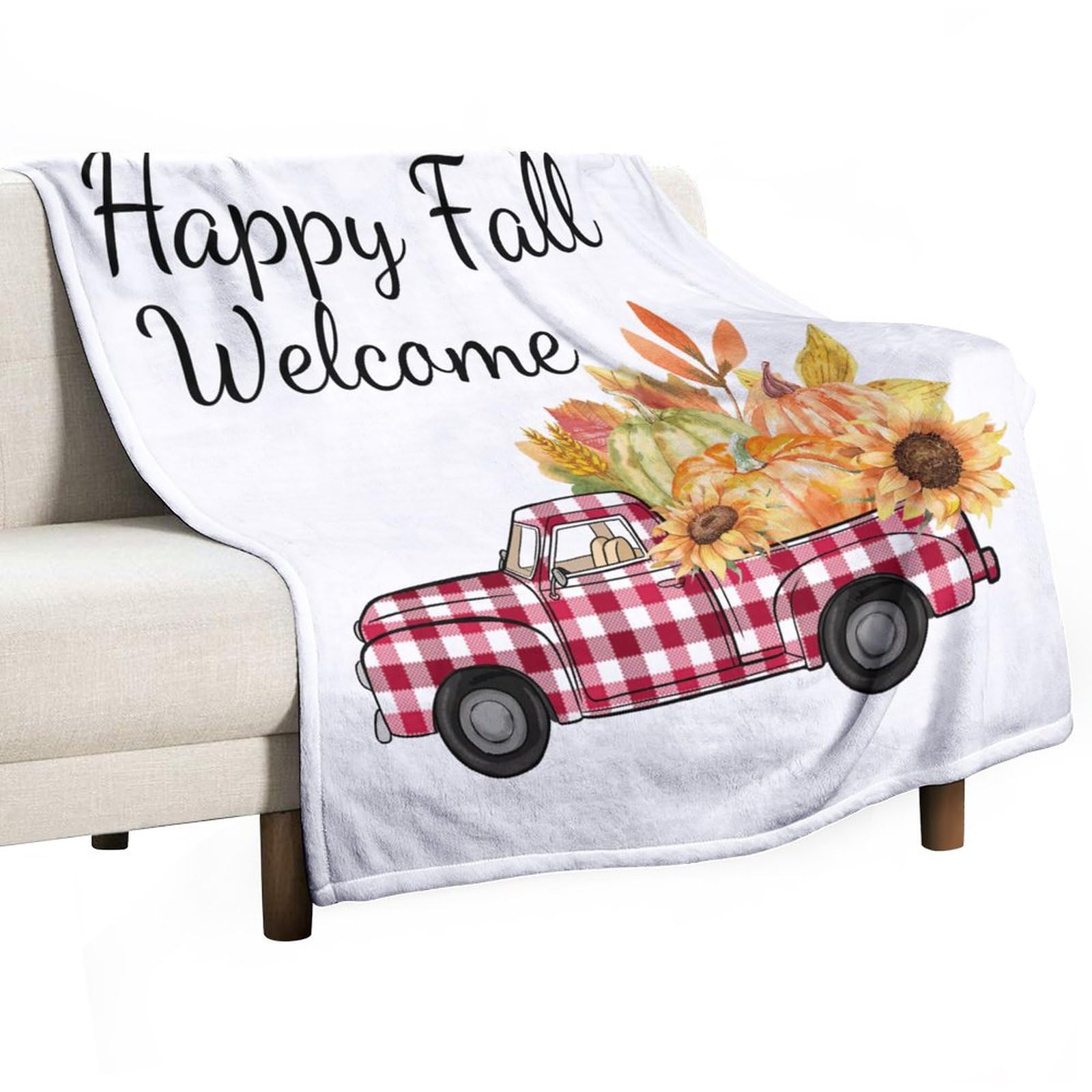 Cadeau chrétien réconfortant couverture Happy Fall en peluche spirituelle