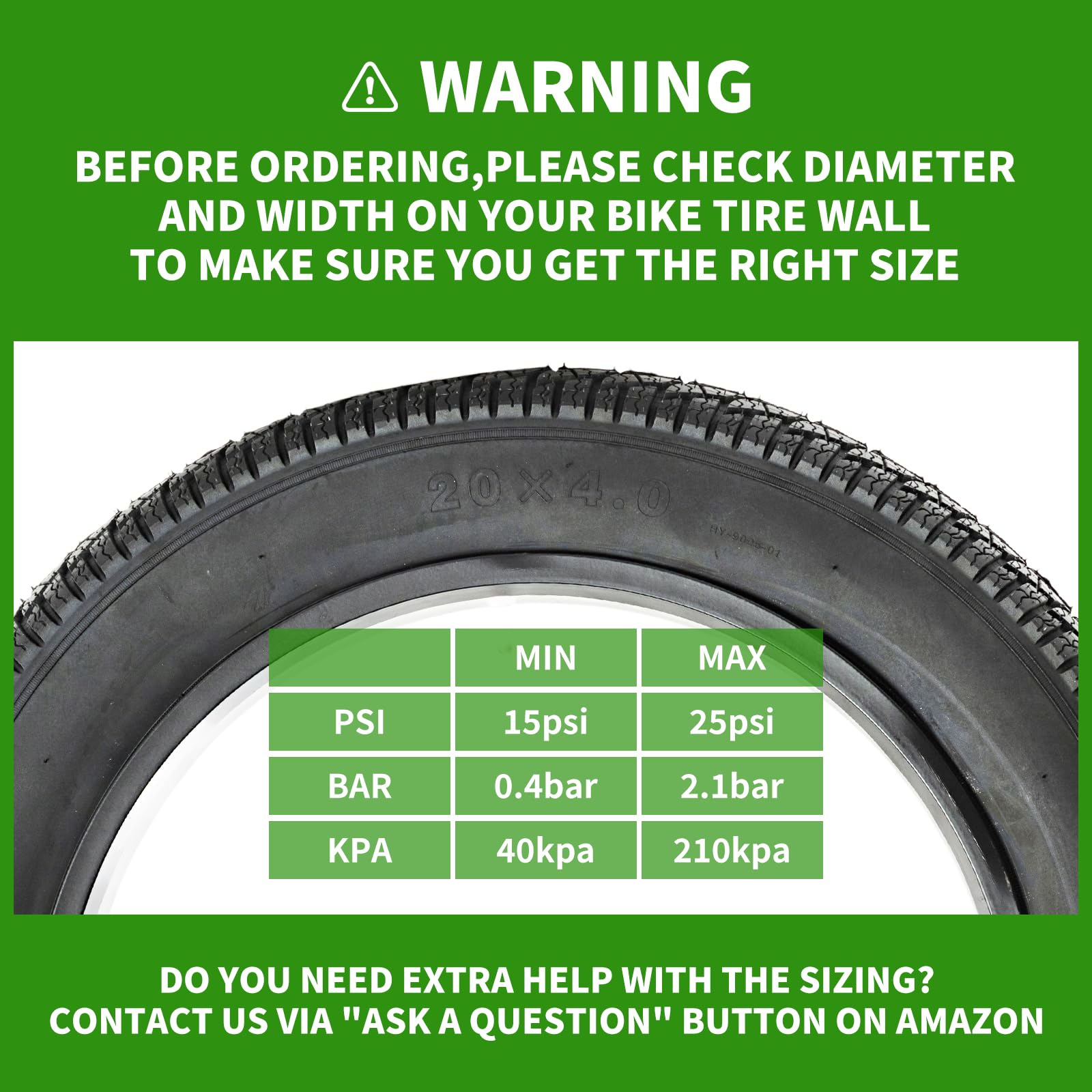 Amazon | 20 x 4.0インチ 電動自転車用ファットタイヤ - パンク防止
