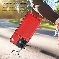 Vista 15 de Bocasal Funda tipo cartera cruzada para iPhone 12/12 Pro, funda de piel con bloqueo RFID y soporte para tarjetas, funda protectora con cremallera