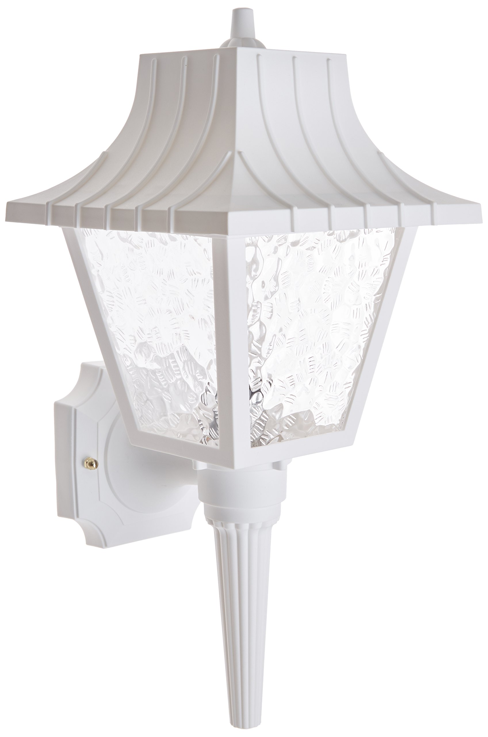 Nuvo SF77/853 Mansard Wall Lantern, White finish with textured acrylic panels