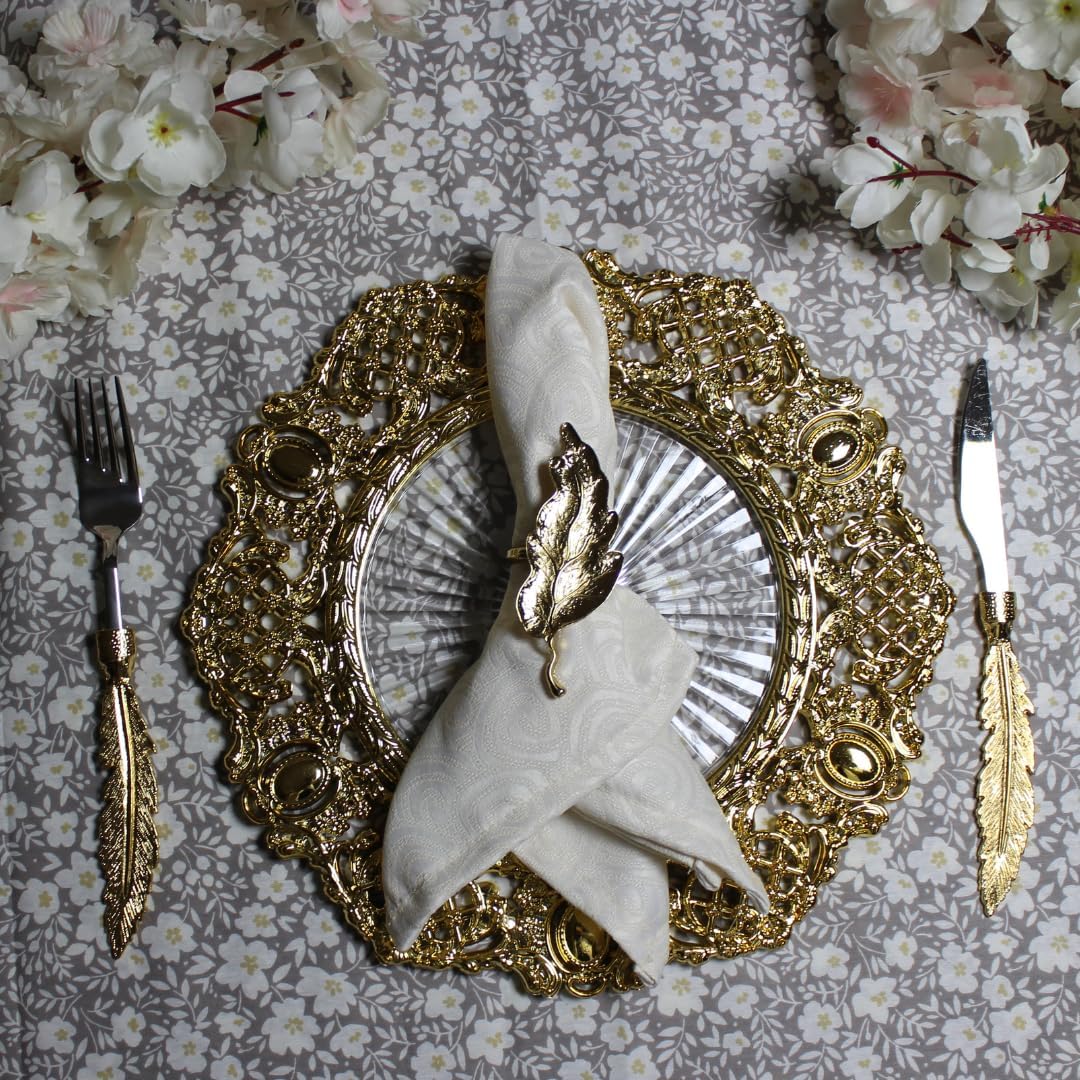 12 Pieces Elizabeth Gold Charger Plates campaign 12"x12" Acrylic unbreakable lifetime wedding decoration charger plates for luxe wedding Reception Party Decorations Supplies.