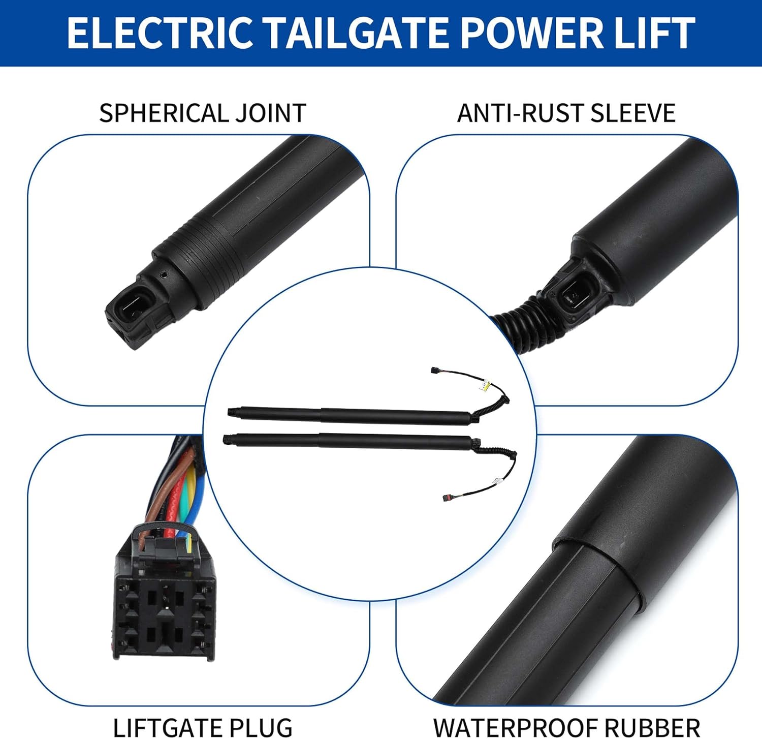 X AUTOHAUX Rear Left Right Tailgate Power Lift Support for Nissan Murano Platinum S 2015-2021 3.5L Liftgate Power Hatch Shock Strut No.905615AA1A Electric Trunk Power Liftgate 1 Pair, Black