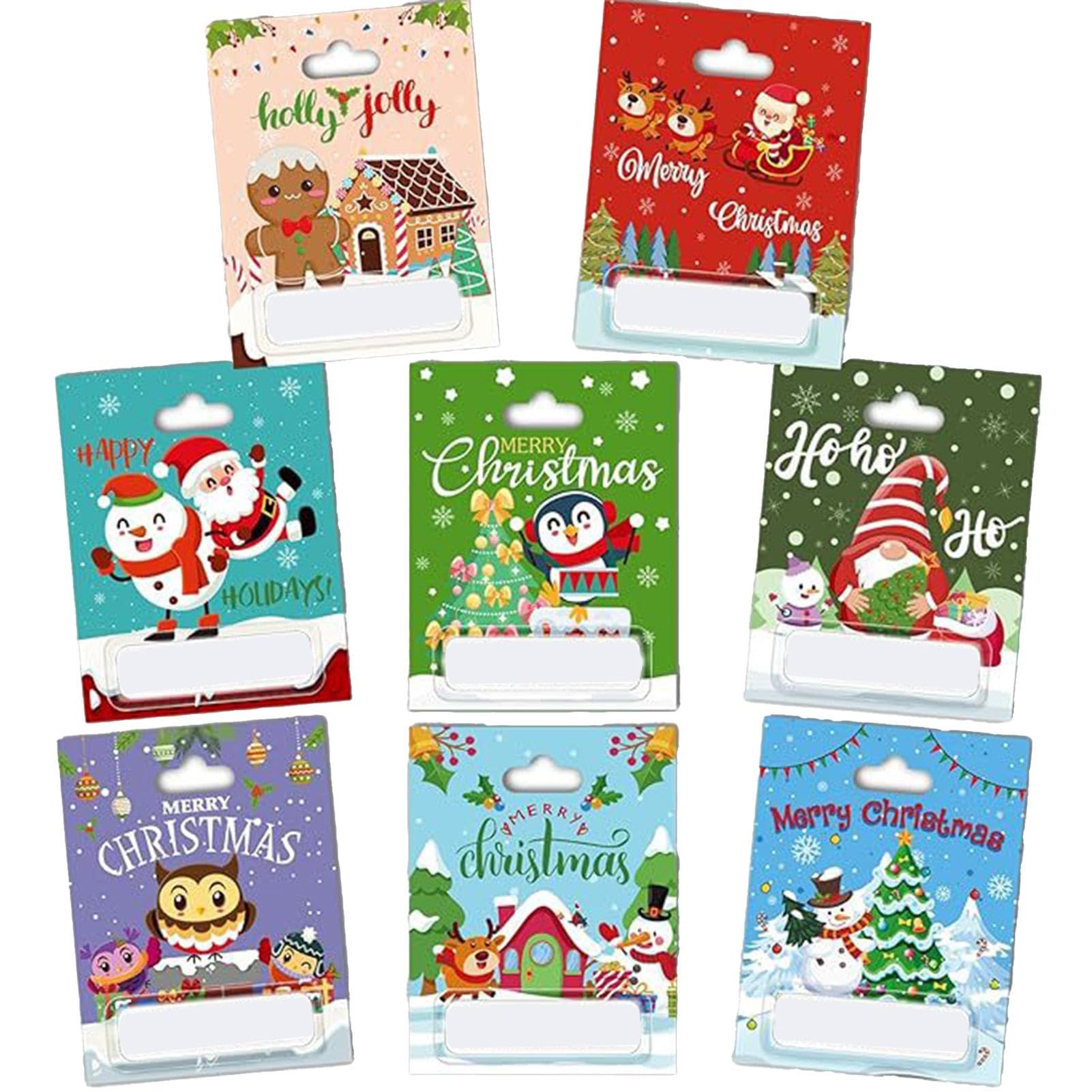 Juego de 8 soportes para dinero en efectivo, dispensador de dinero de Navidad, adornos de vacaciones de invierno, decoración colgante de árbol de Navidad para Navidad, cumpleaños, vacaciones