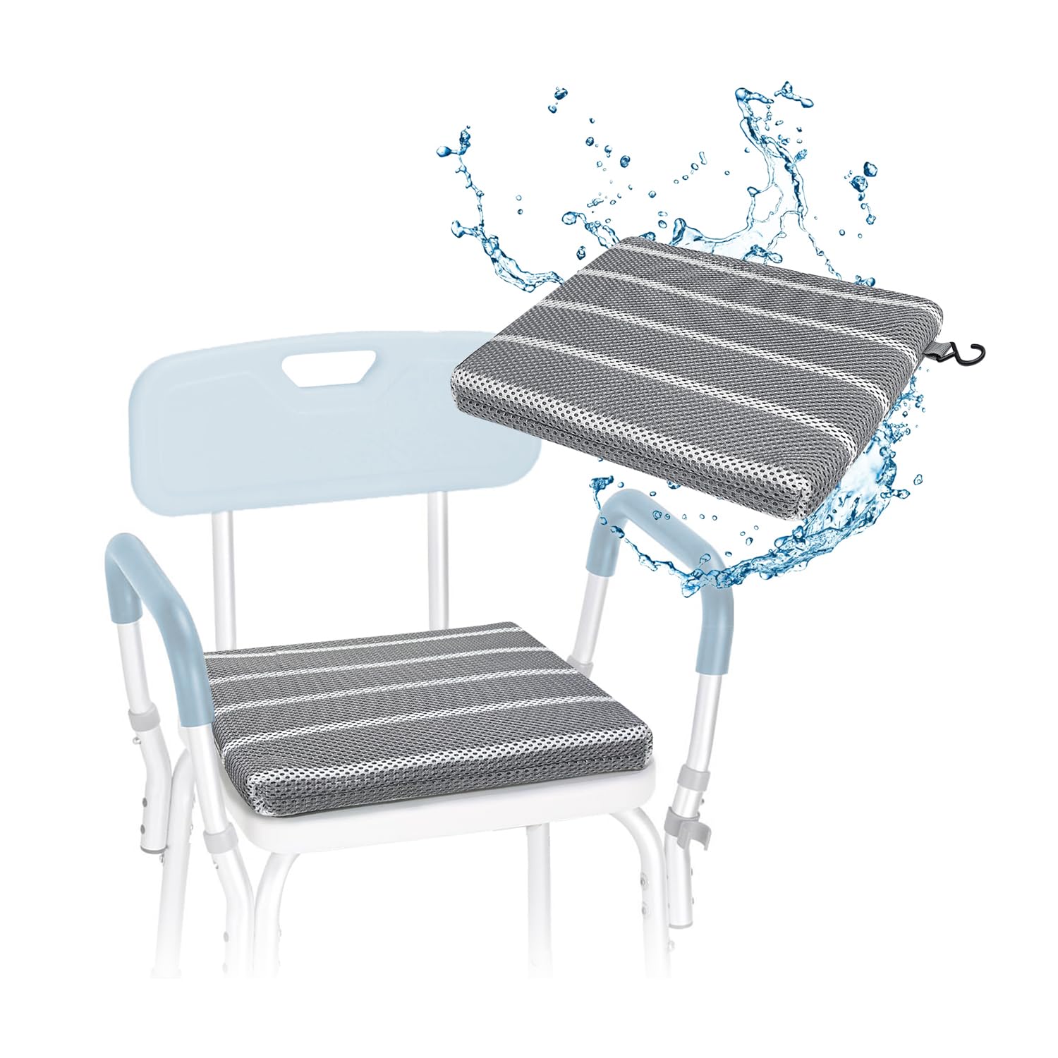KMINA - Douchestoel Kussen Waterdicht (35x27x3 cm, Krukje Niet