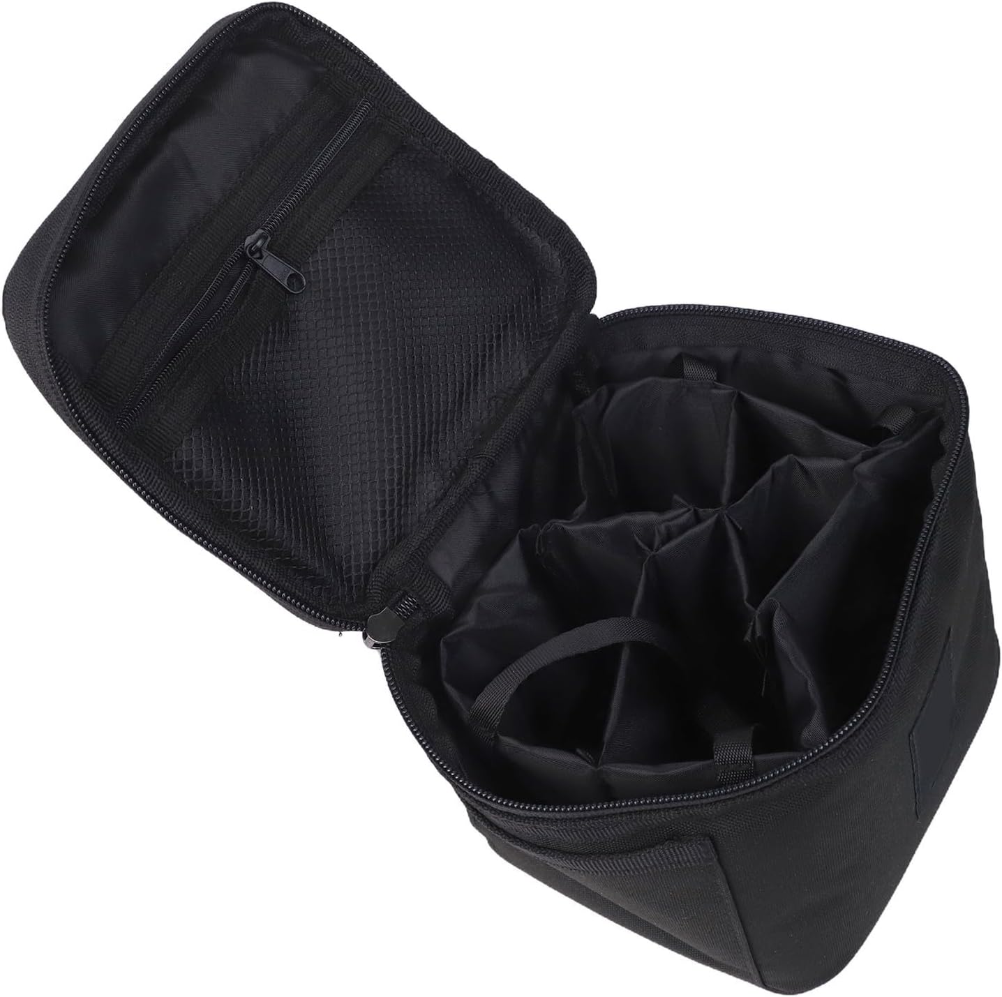 Spice Jar Organizer, 900D Oxford Cloth Seasoning Bottle Pouch, Detachable Inner Bag for Easy Cleaning, Extra Side Pockets for Camping Hiking Travel(Black)