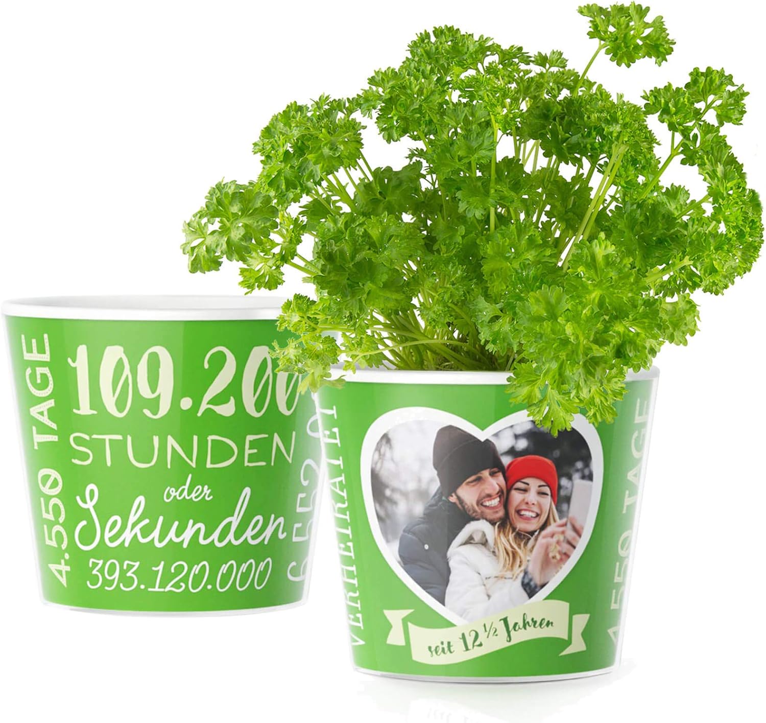 Facepot Petersilienhochzeit Geschenk Blumentopf (ø16cm) Deko Geschenke zum 12,5 Hochzeitstag