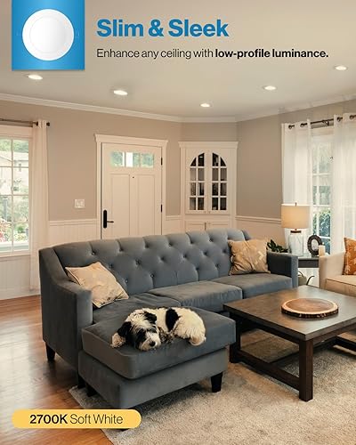 Miniatura 9 de Sunco Lighting Paquete de 48 luces LED empotrables ultrafinas de 4 pulgadas luz diurna de 5000 K regulables 10 W  60 W borde liso oblea sin lata con