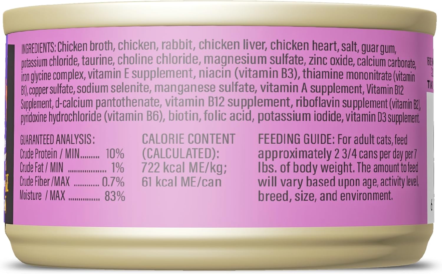Tiki Cat After Dark Shreds Wet Cat Food, Rabbit & Chicken Liver, 3 oz. Can (12 Count)