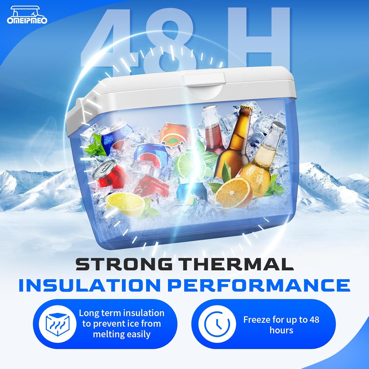 Upgrade Golf Cart Cooler, Portable Golf Cart Ice Chest with Mounting Bracket, Ice Packs, 15 Quart Large Capacity 48H Cooling Ice Cooler Fits Club Car DS EZGO Yamaha