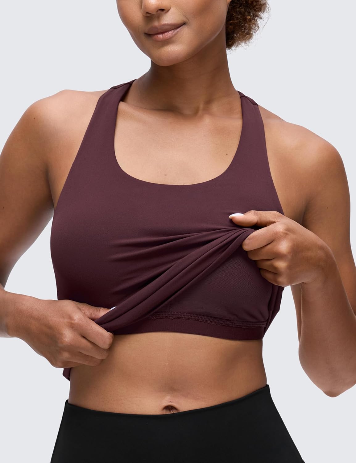 CRZ YOGA Butterluxe Workout Racerback Tank Tops for Women - Padded Athletic Spandex Yoga Shirts with Built in Bra - Image 4