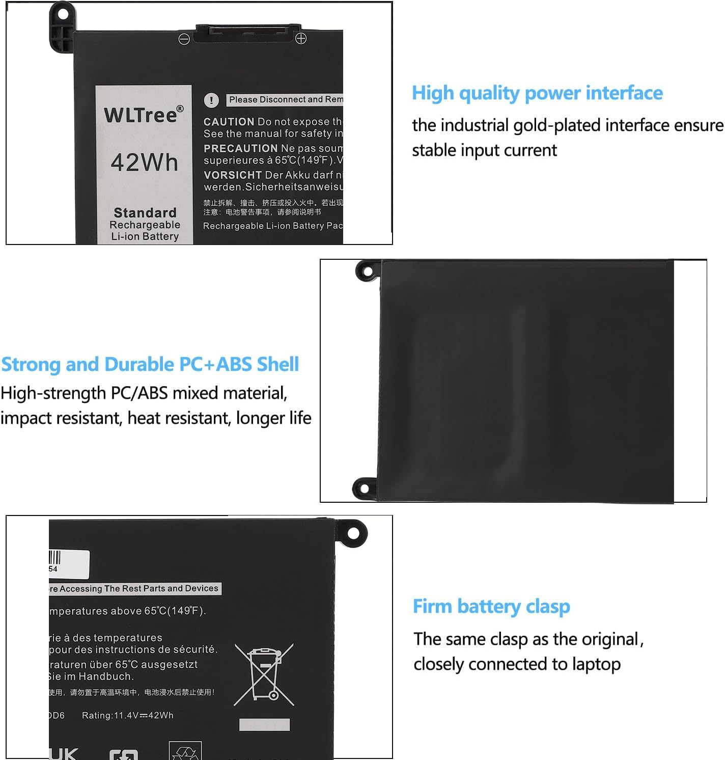 YRDD6 42Wh Akku für Dell Latitude 3310 2-in-1 Serie