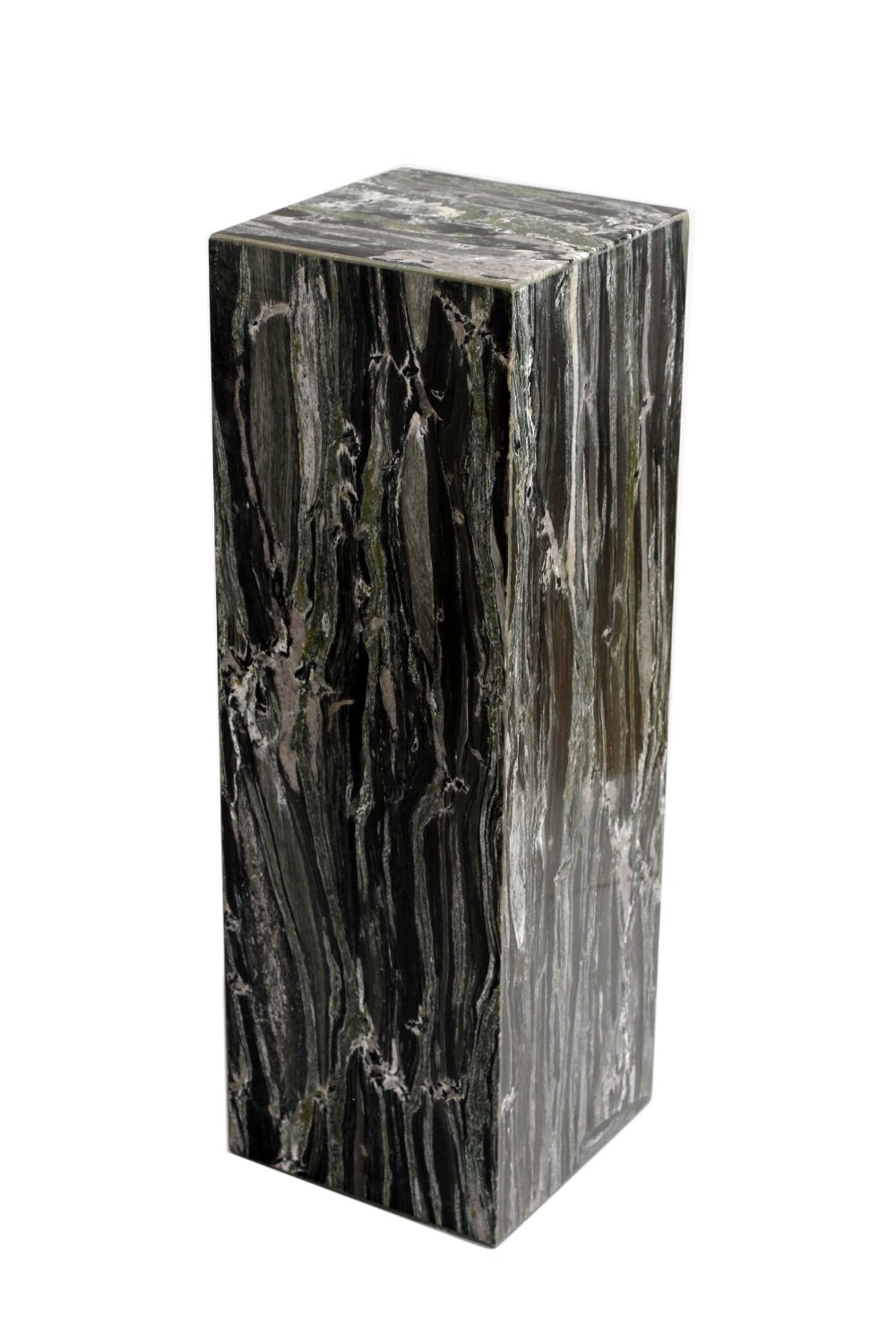 Colonna decorativa per fiori, colonna in marmo, colonna angolare in marmo composto da marmo verde, fatto a mano, dimensioni 62 x 21 x 21 x 21 cm, peso: 24 kg