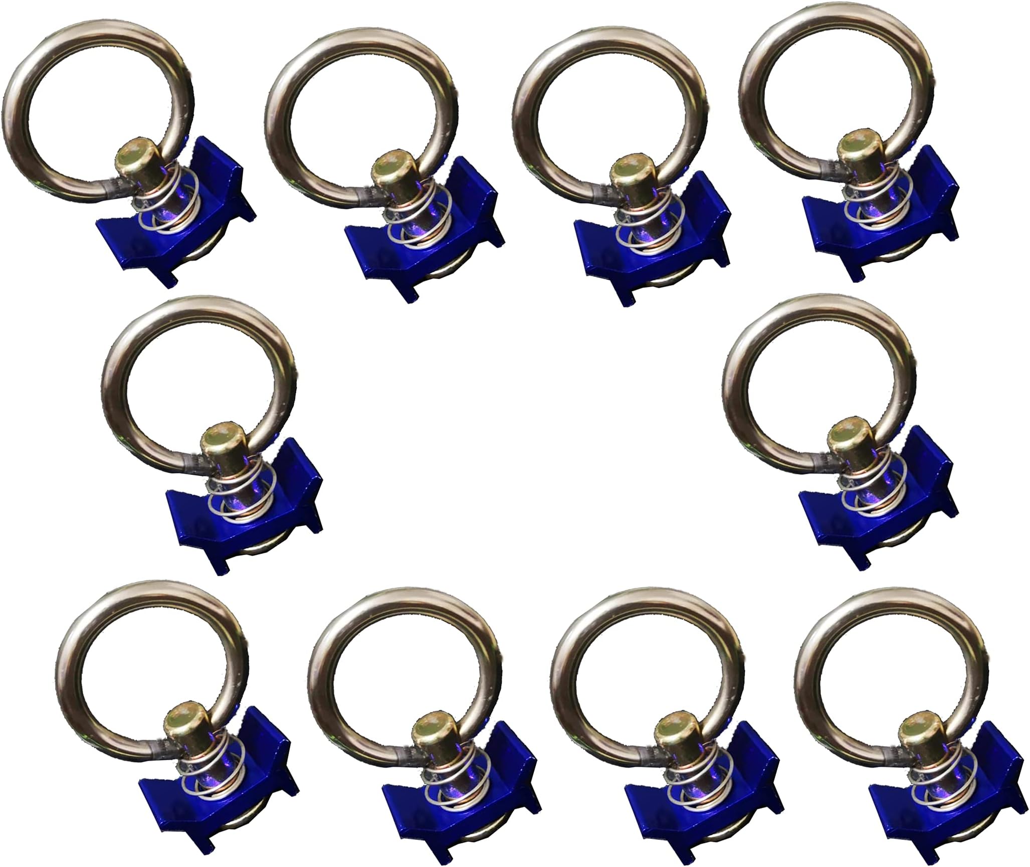 L Track Anchor,Stud Fitting with Stainless Steel Ring,Blue Anodized,10Pack in
