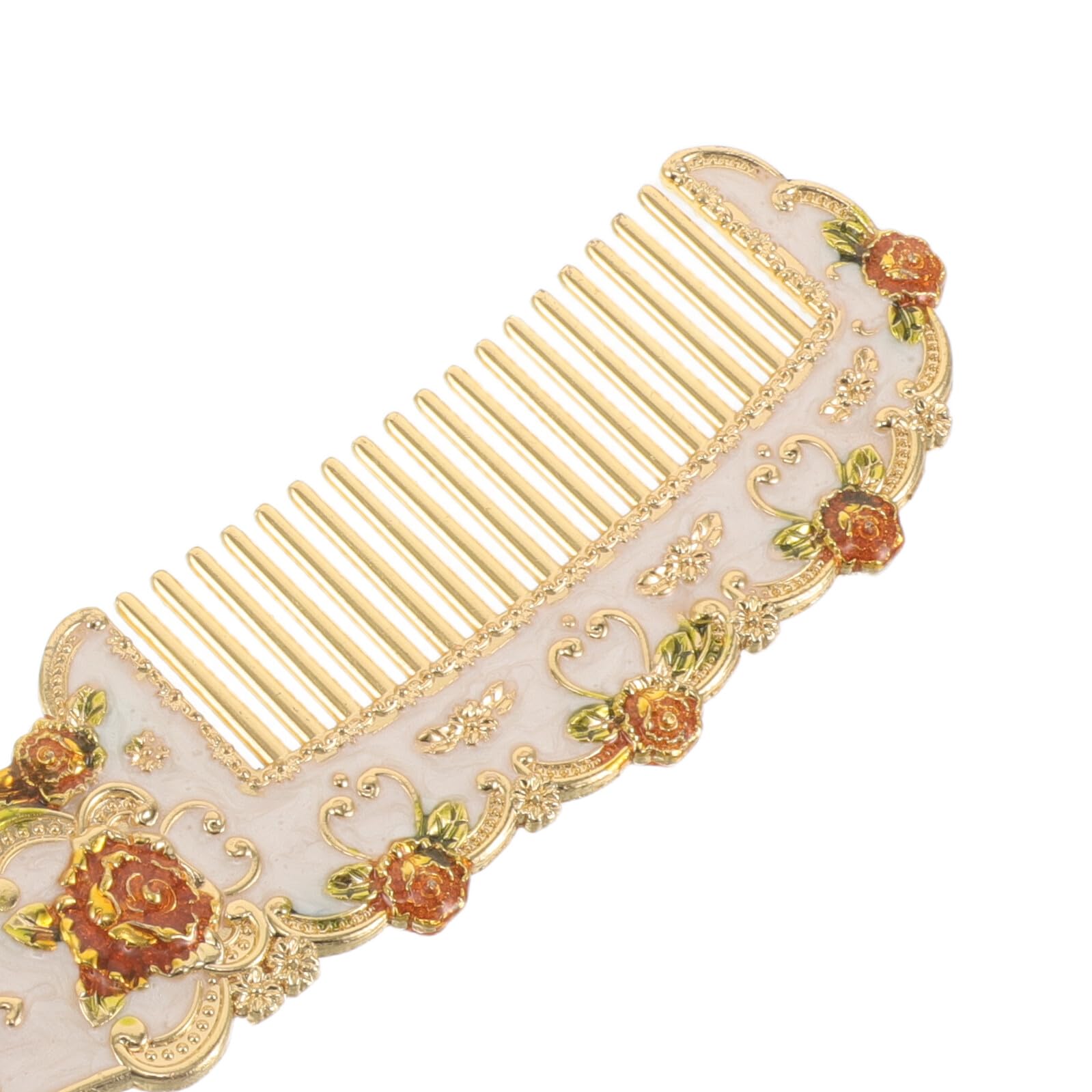 STOBAZA Espejo de Mano Vintage Plegable con Peine, con Diseño de Forma, para Maquillaje y Viaje