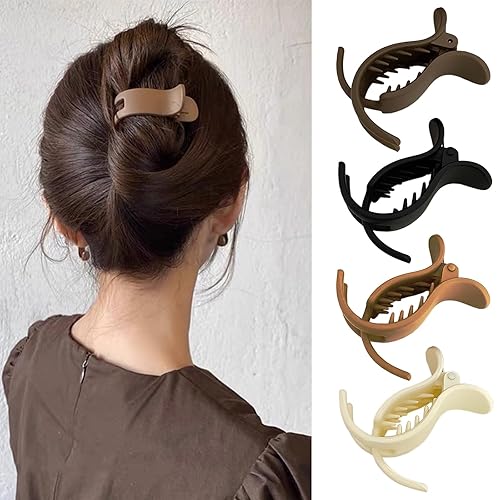 4 pinzas para el cabello para mujer, para colas de caballo altas y moños, accesorios de moda para el cabello para herramientas de trenzado y