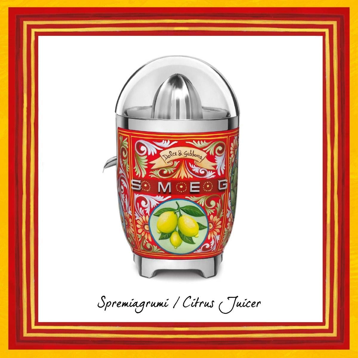 Smeg Cjf01dguk Dolce And Gabbana Citrus Juicer With Juicing Bowl