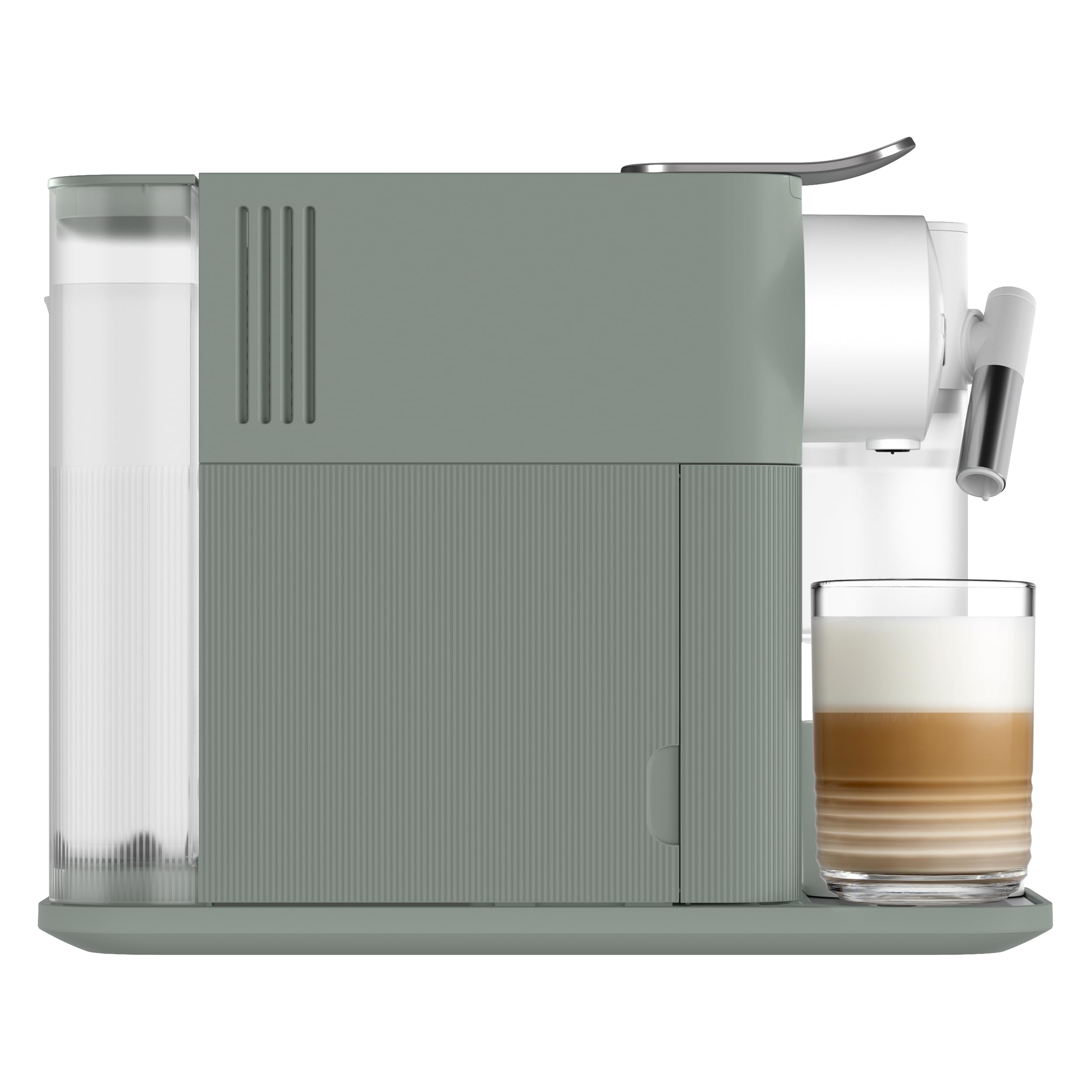 De'Longhi Nespresso Lattissima One - Machine à Café à Capsules avec Mousseur à Lait Automatique, Fonction Cappuccino, 19 Bars, Chauffe Rapide, Design Compact, Dark Sage (EN510.GR)
