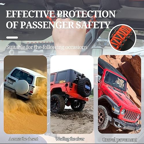 Miniatura 5 de 4 asas de agarre de barra antivuelco compatibles con Jeep Wrangler JLU JK JKU TJ YJ LJ JT JL y Gladiator JT 1987-2021 UTV y ATV, se adapta a barras