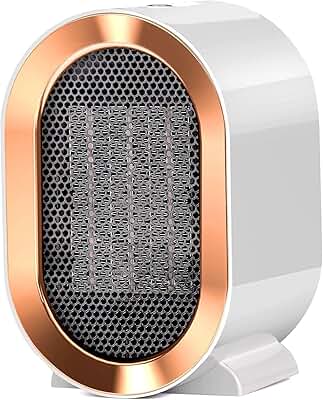 Calentadores Bajo Consumo Pequeños 220V 1200W, Calefactor Ceramico Dos Ajustes de Temperatura 1s de Calentamiento Rápido, Ventiladores ​Calentador Para Dormitorio, Sala de Estar y Oficina