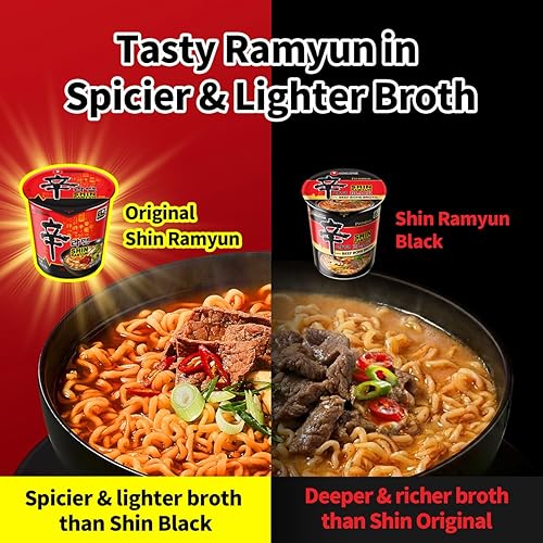 Miniatura 4 de Nongshim Shin - Taza de sopa de fideos gourmet, sabor picante, 2.64 onzas (paquete de 6)