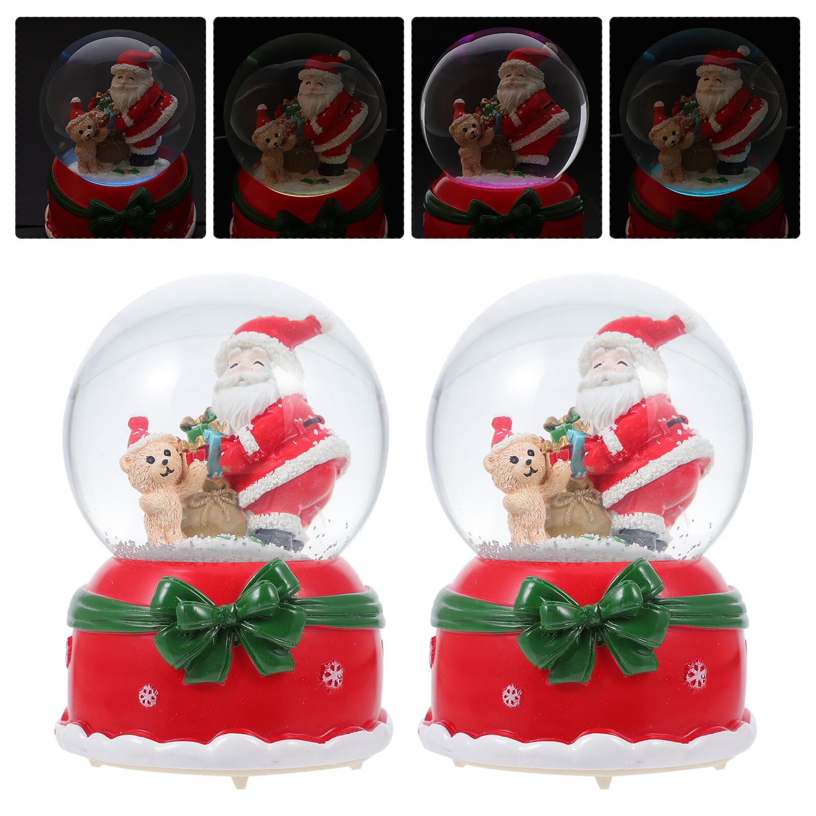 BESPORTBLE Carillon Natalizio a Sfera di Cristallo Luminosa Babbo Natale Decorazione Musicale Natalizia per Atmosfera Festiva e Regalo Accessorio Fotografico per Momenti in Famiglia