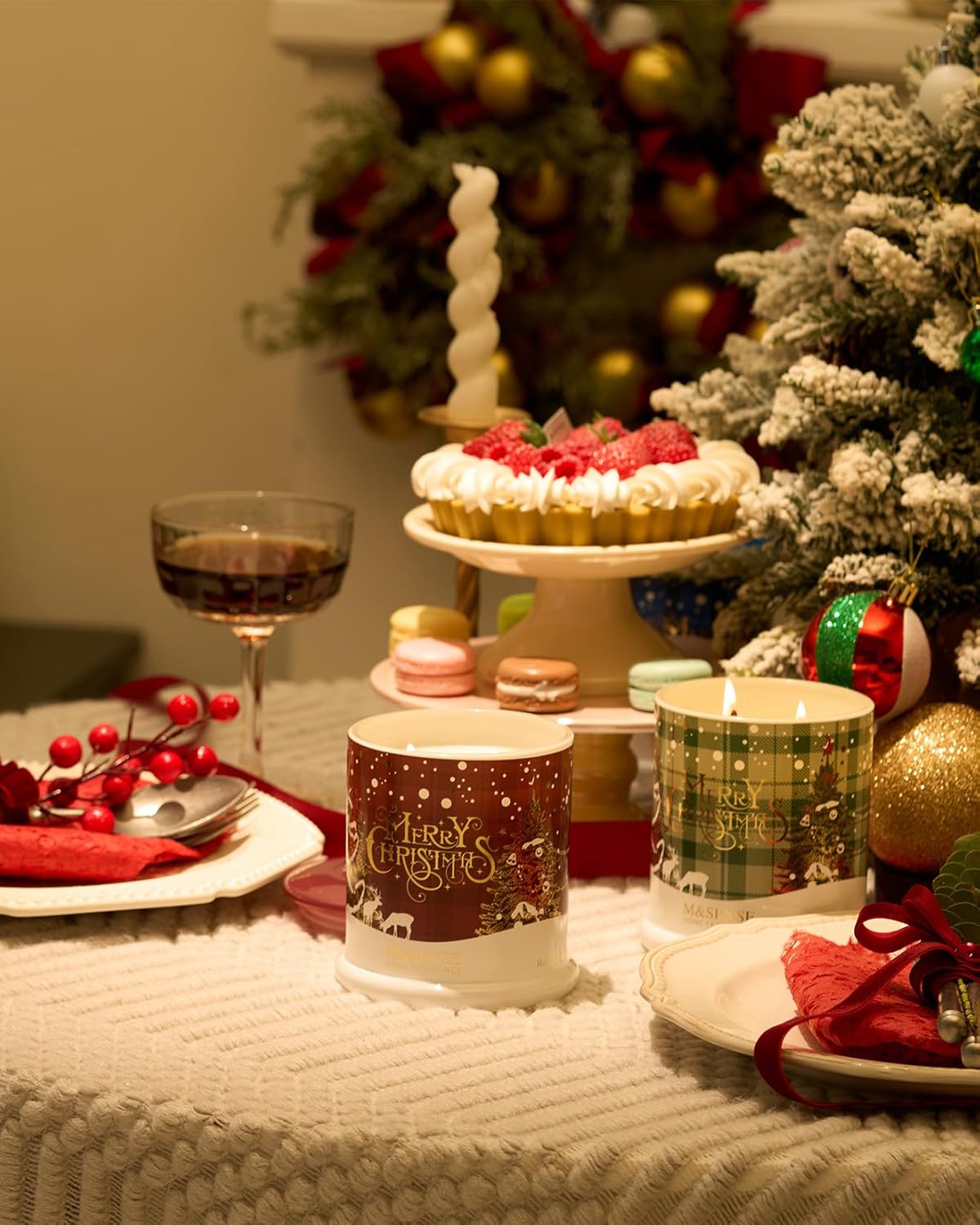 M&SENSE Christmas Candles Winter Snowflake Scented, Soy Wax 12.7oz 75 Hours Non Toxic Clean Burn, Double Wick Holiday Relaxing Aromatherapy Candle for Home, Luxury Candle Gifts for Women - Image 8