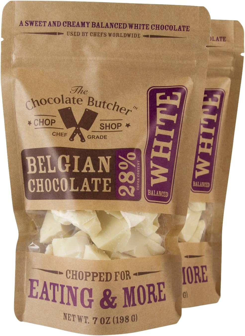 Chopped White Chocolate -- 28% Cocoa Content