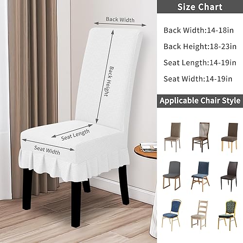 Miniatura 3 de Easy-Going Fundas para sillas de comedor, fundas elásticas para sillas Parsons con falda, fundas para sillas de comedor, restaurante, banquete (2